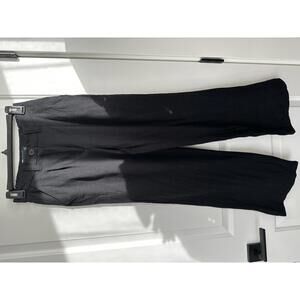 ASOS Linen Blend Wide Leg Dad Pants Black Wash Size 0